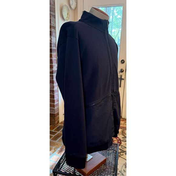 Perry Ellis Men’s Mixed Media Full Zip Sweater Sz. XXL Blue Zip Pockets - Picture 6 of 10